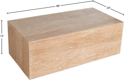 Mira Natural Travertine Coffee Table, 1 Piece