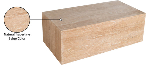 Mira Natural Travertine Coffee Table, 1 Piece