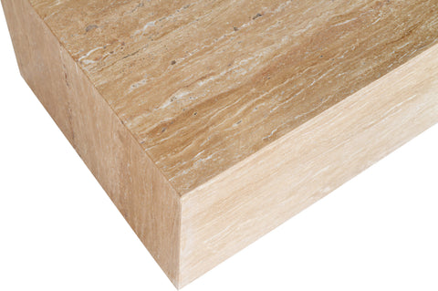 Mira Natural Travertine Coffee Table, 1 Piece