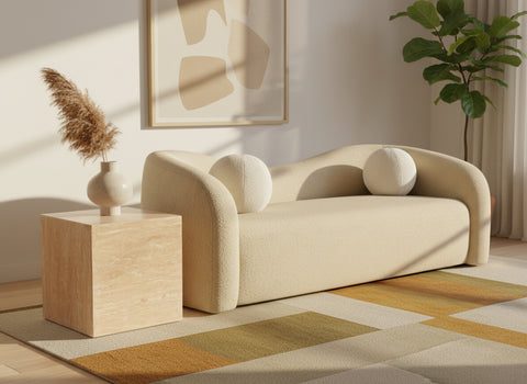Mira Natural Travertine End Table, 1 Piece