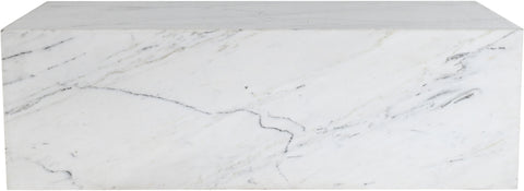 Mira White Genuine Marble Coffee Table, 1 Piece (Style 2)