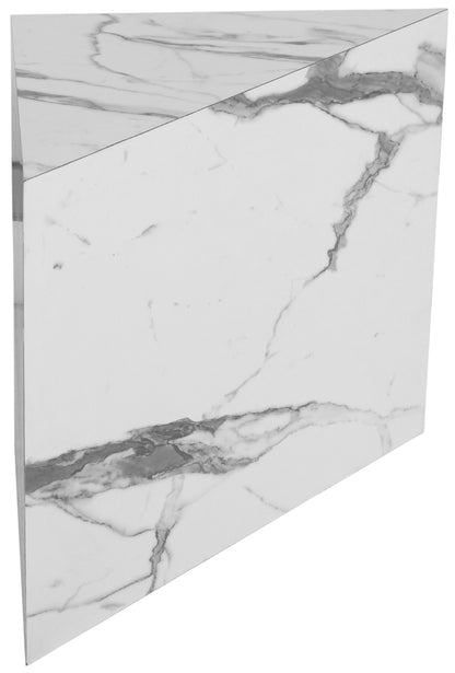 Clara White Faux Marble End Table ET