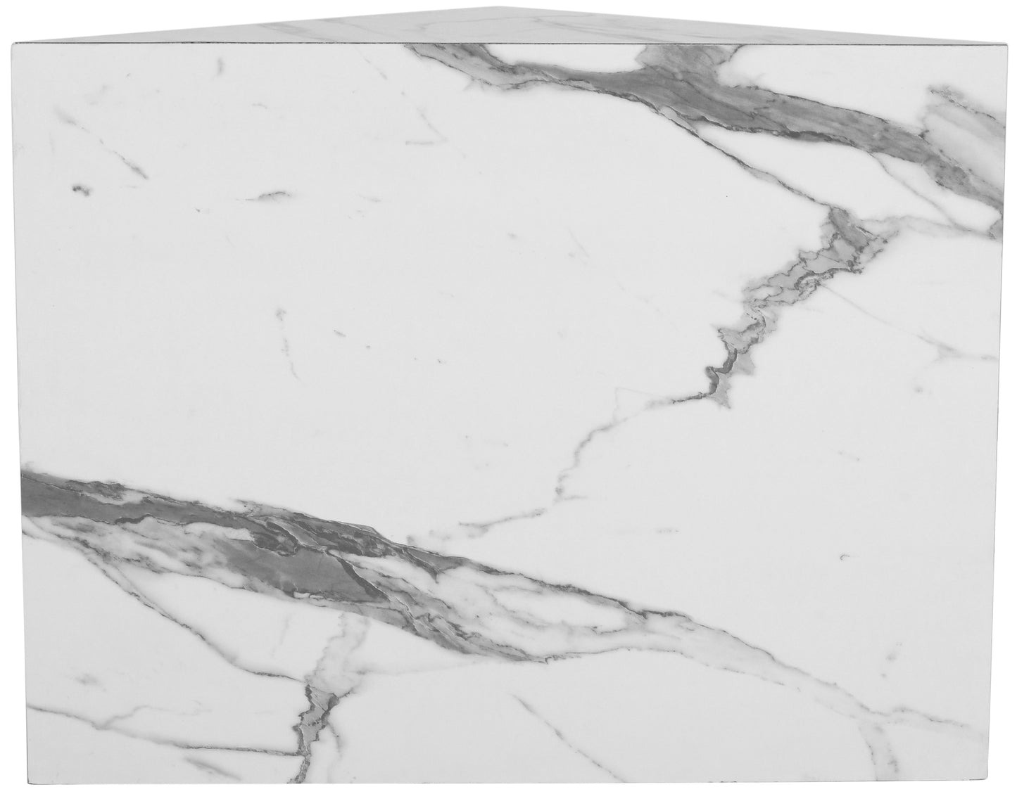 clara white faux marble end table et