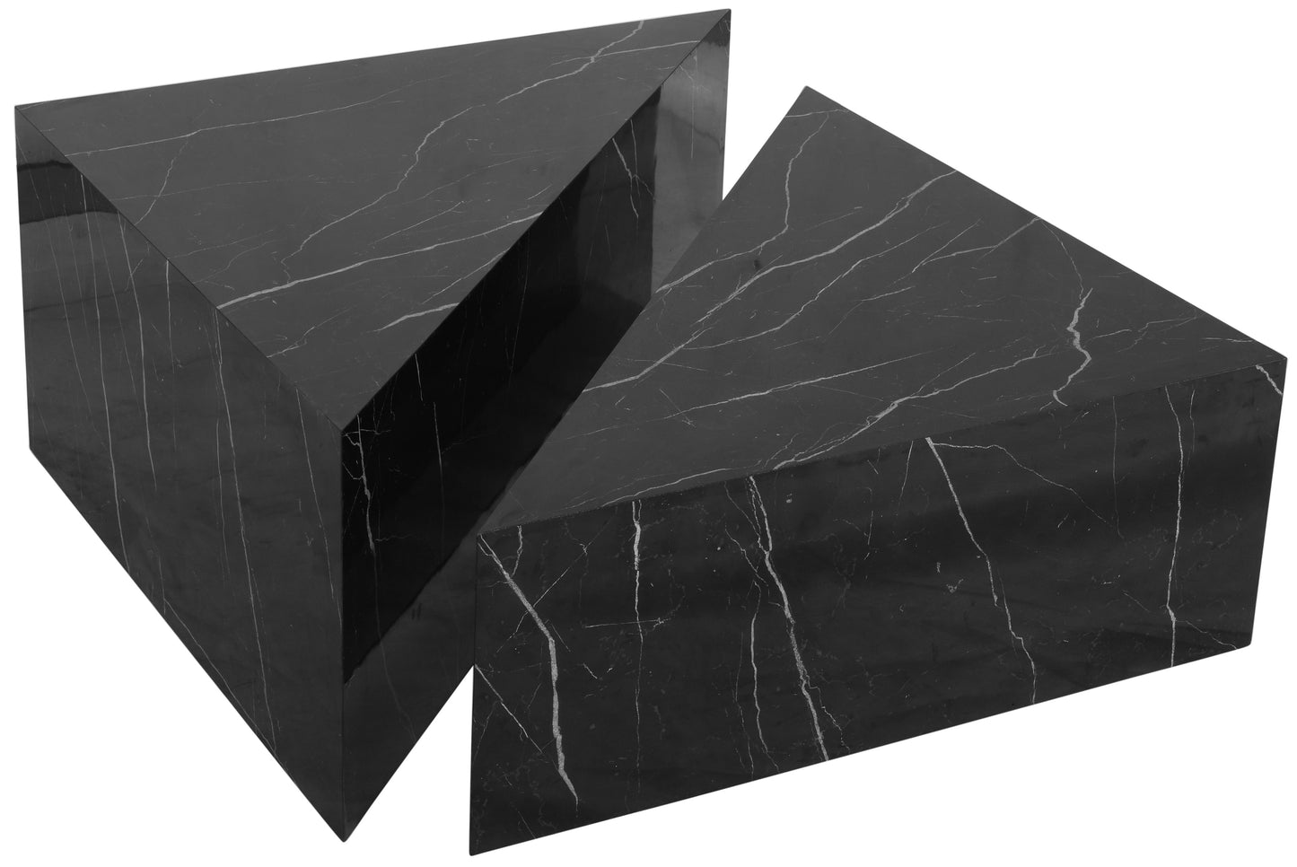 clara black faux marble coffee table ct