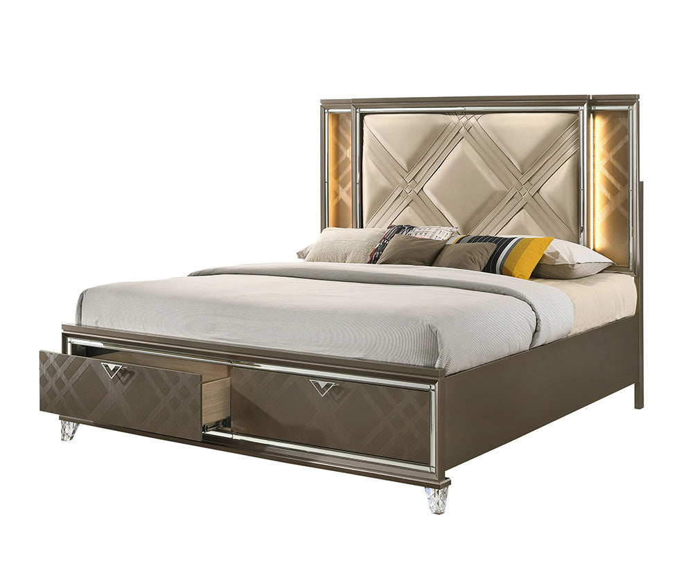 ek bed w/led & storage