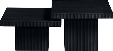 Camden Black Solid Wood And Oak Veneer Coffee Table, 2-Piece