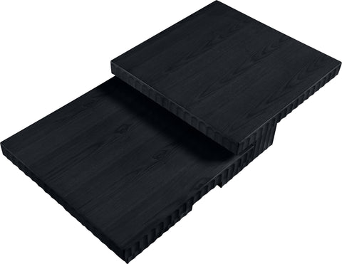 Camden Black Solid Wood And Oak Veneer Coffee Table, 2-Piece