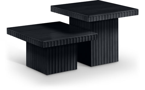 Camden Black Solid Wood And Oak Veneer Coffee Table, 2-Piece (Style 2)