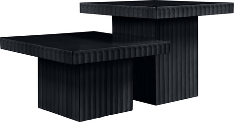 Camden Black Solid Wood And Oak Veneer Coffee Table, 2-Piece (Style 2)