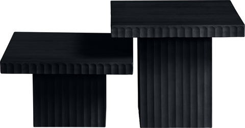 Camden Black Solid Wood And Oak Veneer Coffee Table, 2-Piece (Style 2)