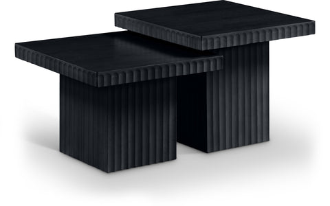 Camden Black Solid Wood And Oak Veneer Coffee Table, 2-Piece (Style 3)