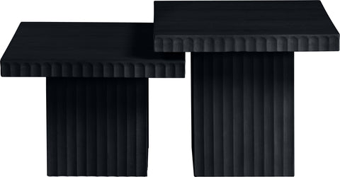 Camden Black Solid Wood And Oak Veneer Coffee Table, 2-Piece (Style 3)