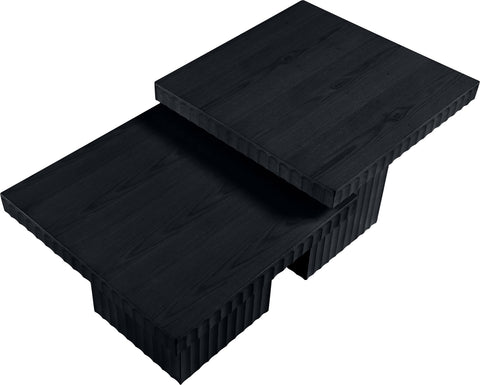 Camden Black Solid Wood And Oak Veneer Coffee Table, 2-Piece (Style 3)