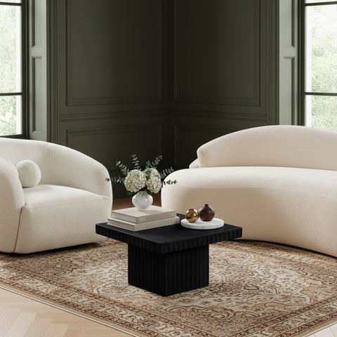 Camden Black Solid Wood And Oak Veneer Coffee Table, 1 Piece