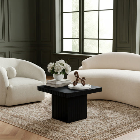 Camden Black Solid Wood And Oak Veneer Coffee Table, 1 Piece (Style 2)