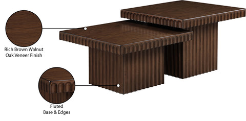 Camden Brown Solid Wood And Oak Veneer Coffee Table, 2-Piece