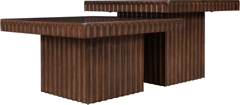 Camden Brown Solid Wood And Oak Veneer Coffee Table, 2-Piece