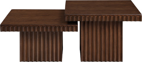 Camden Brown Solid Wood And Oak Veneer Coffee Table, 2-Piece