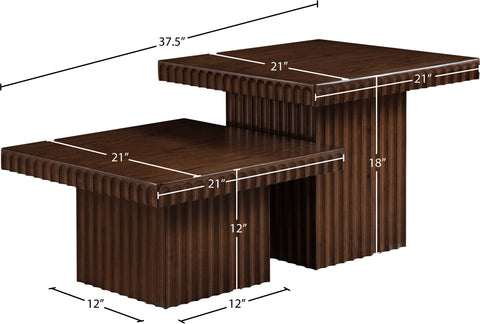 Camden Brown Solid Wood And Oak Veneer Coffee Table, 2-Piece (Style 2)