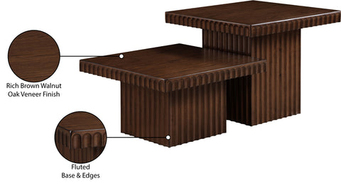 Camden Brown Solid Wood And Oak Veneer Coffee Table, 2-Piece (Style 2)