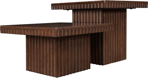 Camden Brown Solid Wood And Oak Veneer Coffee Table, 2-Piece (Style 2)