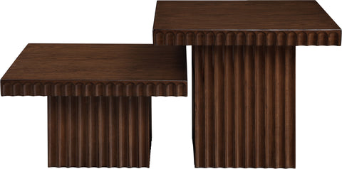 Camden Brown Solid Wood And Oak Veneer Coffee Table, 2-Piece (Style 2)