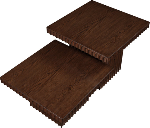 Camden Brown Solid Wood And Oak Veneer Coffee Table, 2-Piece (Style 2)