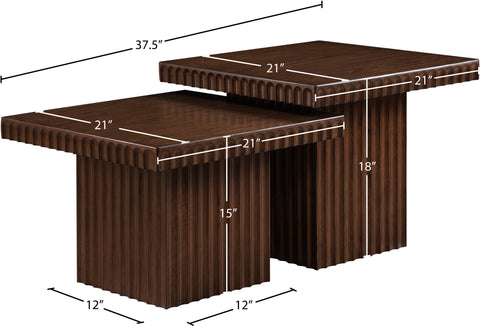Camden Brown Solid Wood And Oak Veneer Coffee Table, 2-Piece (Style 3)