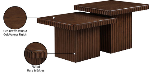 Camden Brown Solid Wood And Oak Veneer Coffee Table, 2-Piece (Style 3)