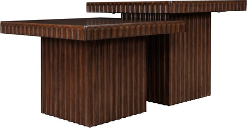 Camden Brown Solid Wood And Oak Veneer Coffee Table, 2-Piece (Style 3)