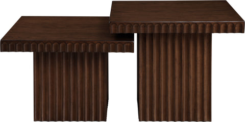 Camden Brown Solid Wood And Oak Veneer Coffee Table, 2-Piece (Style 3)