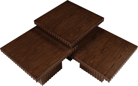 Camden Brown Solid Wood And Oak Veneer Coffee Table, 3-Piece