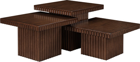 Camden Brown Solid Wood And Oak Veneer Coffee Table, 3-Piece
