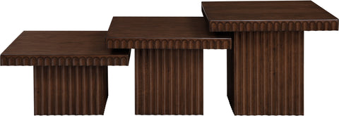 Camden Brown Solid Wood And Oak Veneer Coffee Table, 3-Piece