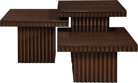 Camden Brown Solid Wood And Oak Veneer Coffee Table, 3-Piece