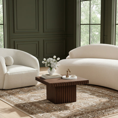 Camden Brown Solid Wood And Oak Veneer Coffee Table, 1 Piece