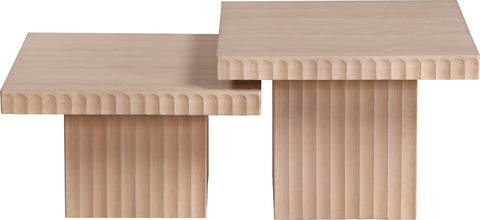 Camden Natural Solid Wood And Oak Veneer Coffee Table, 2-Piece