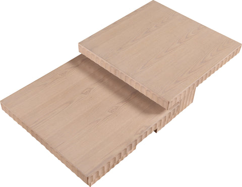 Camden Natural Solid Wood And Oak Veneer Coffee Table, 2-Piece