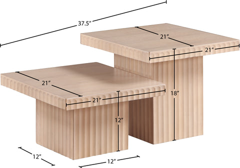 Camden Natural Solid Wood And Oak Veneer Coffee Table, 2-Piece (Style 2)