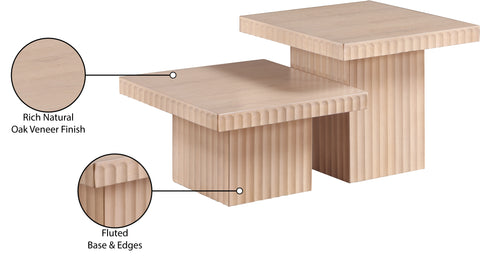 Camden Natural Solid Wood And Oak Veneer Coffee Table, 2-Piece (Style 2)