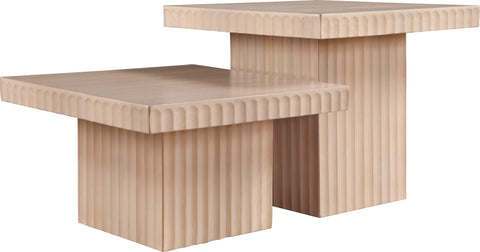 Camden Natural Solid Wood And Oak Veneer Coffee Table, 2-Piece (Style 2)