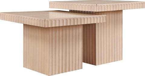Camden Natural Solid Wood And Oak Veneer Coffee Table, 2-Piece (Style 3)