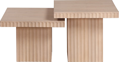 Camden Natural Solid Wood And Oak Veneer Coffee Table, 2-Piece (Style 3)