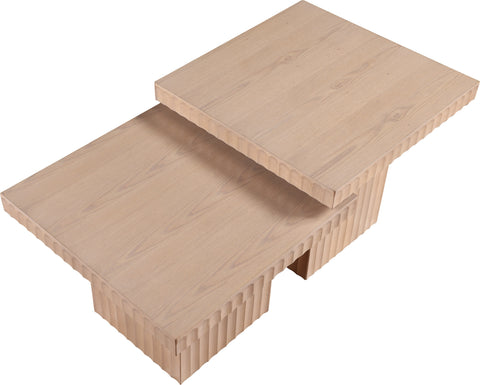 Camden Natural Solid Wood And Oak Veneer Coffee Table, 2-Piece (Style 3)
