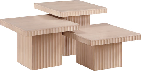 Camden Natural Solid Wood And Oak Veneer Coffee Table, 3-Piece