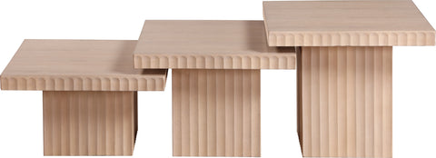 Camden Natural Solid Wood And Oak Veneer Coffee Table, 3-Piece