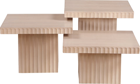 Camden Natural Solid Wood And Oak Veneer Coffee Table, 3-Piece