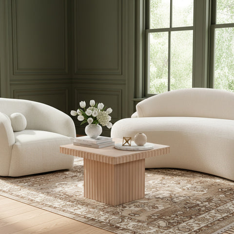 Camden Natural Solid Wood And Oak Veneer Coffee Table, 1 Piece (Style 2)
