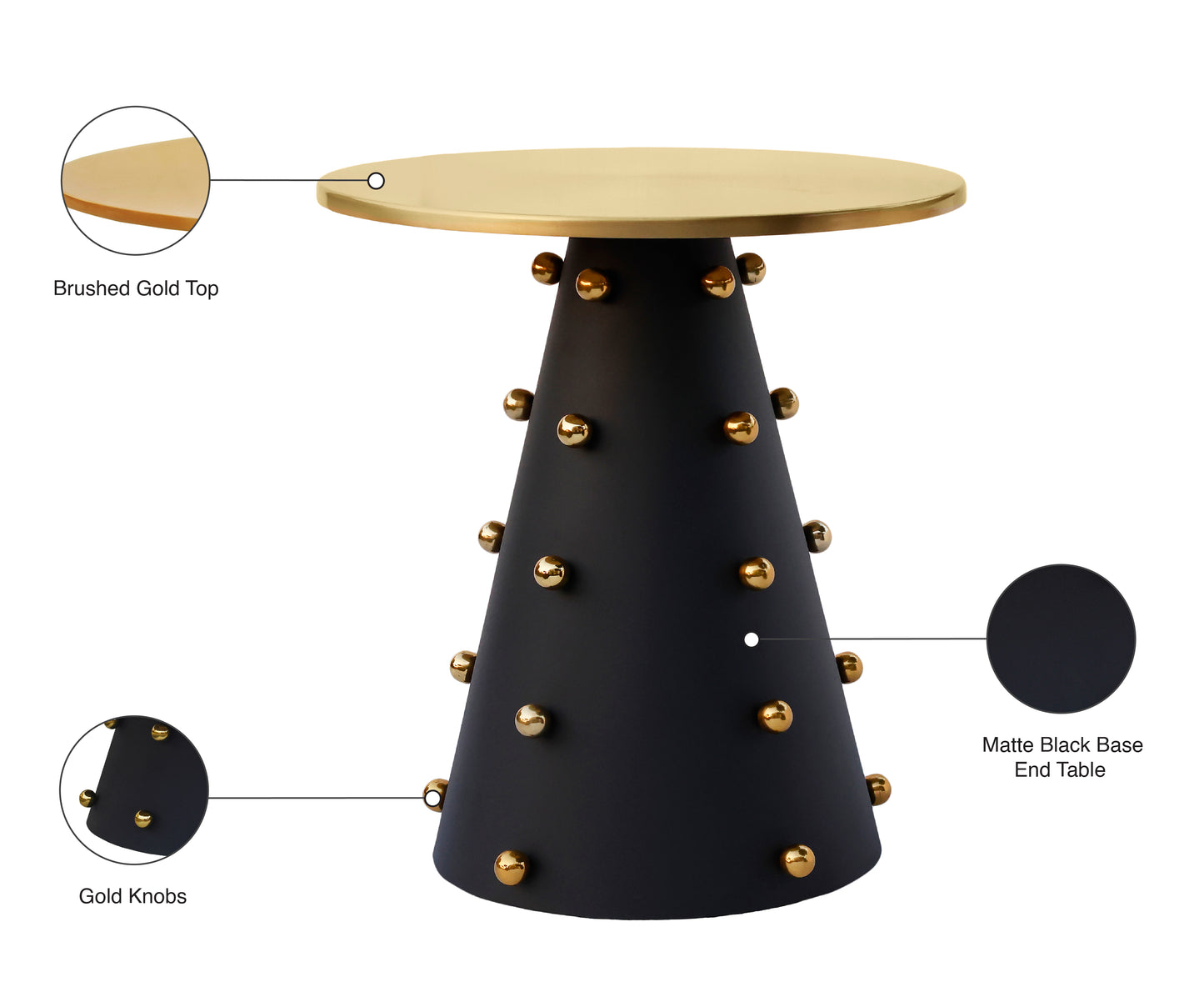 bernada black / gold end table et