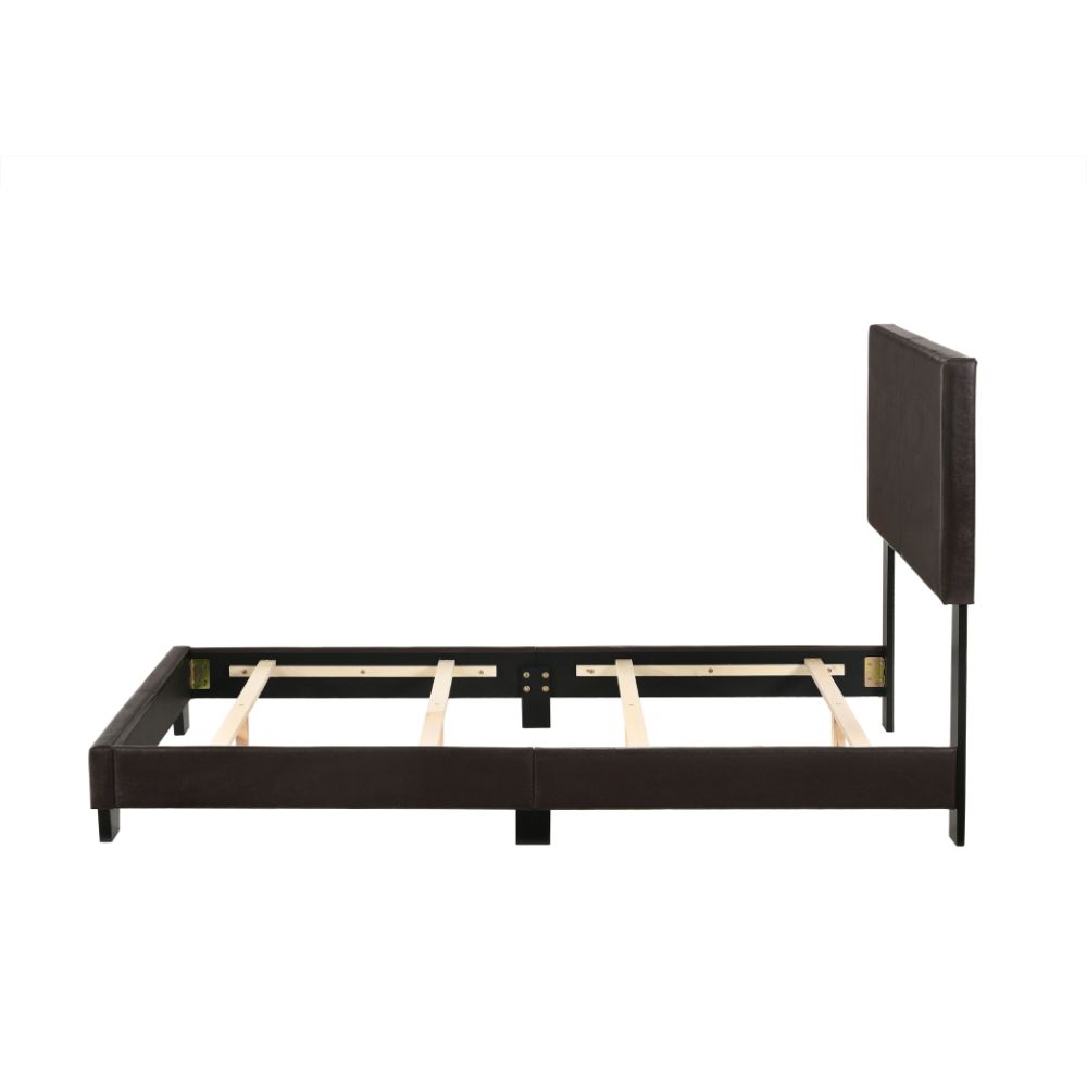 anpu twin bed, espresso synthetic leather